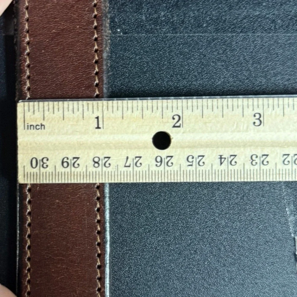 Vintage Ranger Leather Belt Brown Stitched Silver Buckle Size 40 Western‎ Rustic